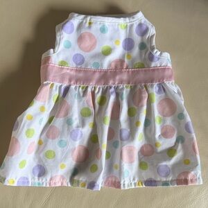 Top Paw Polka Dot Dog Dress - Pink, Purple, Green, White - Small